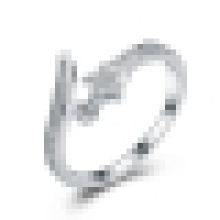 Женская стерлингового серебра 925 Инкрустированные CZ маленькая Звезда открытие кольцо